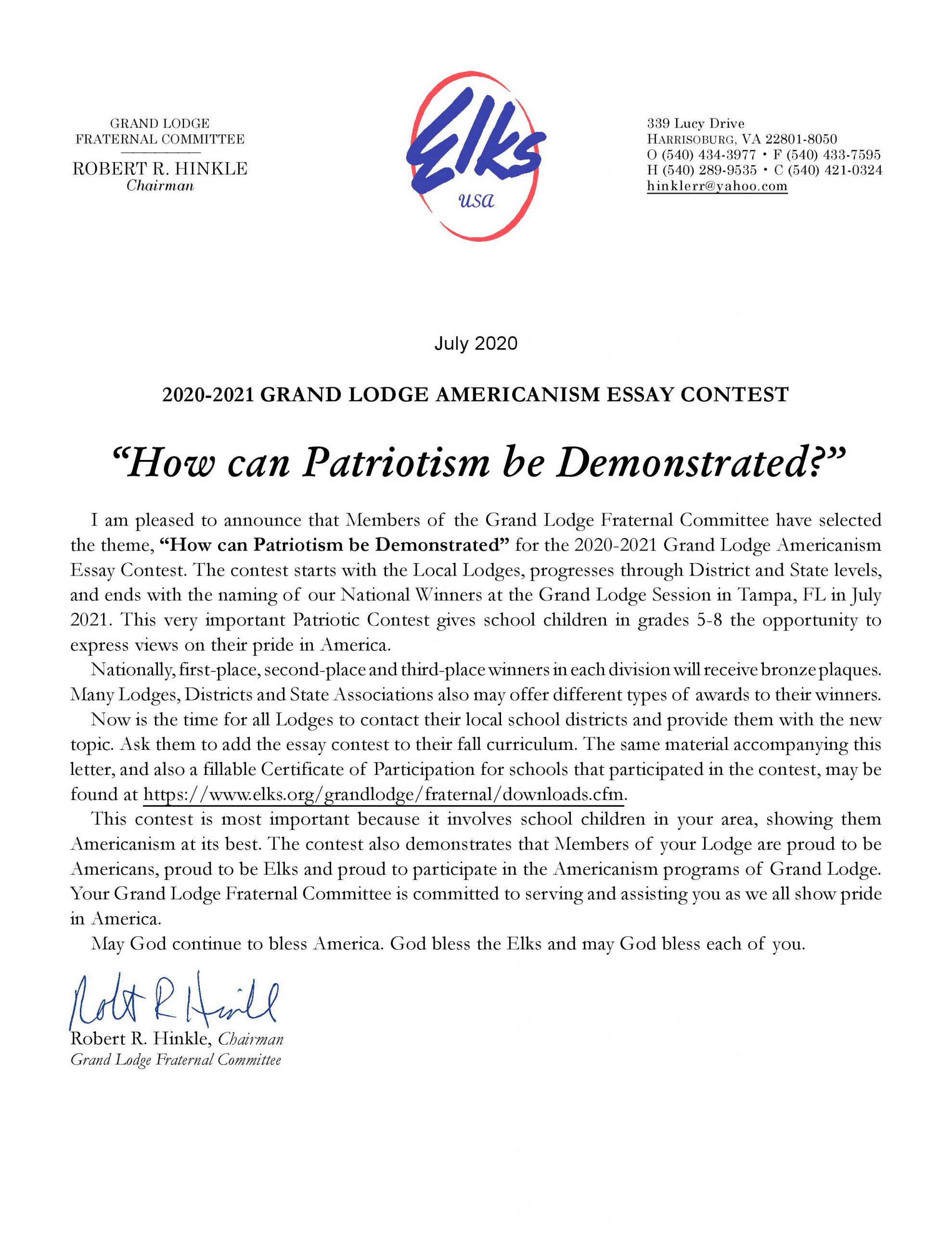 americanism essay contest elks