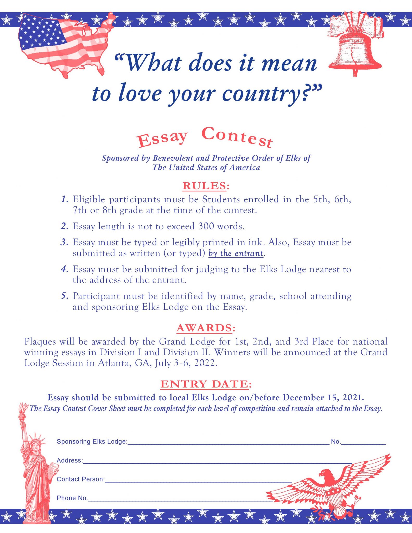 elks lodge american dream essay contest